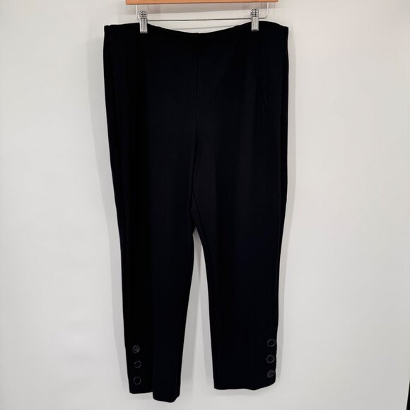 Chicos 2.5 Womens Black Pull-On Ankle Pants Button Detail Size 14 - Picture 4 of 14